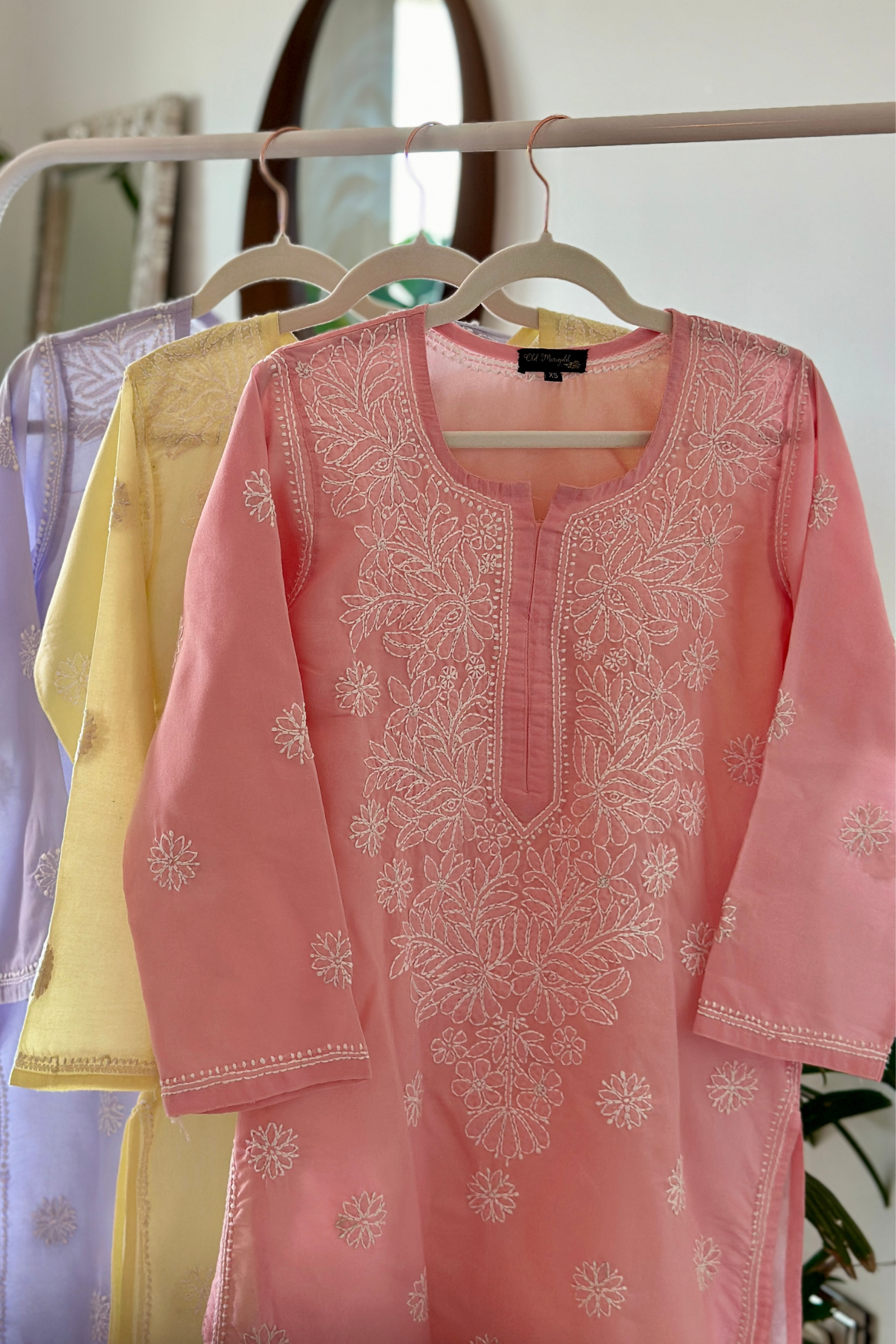 Milos Voil Hand Embroidered Chikankari Kurta With Slip