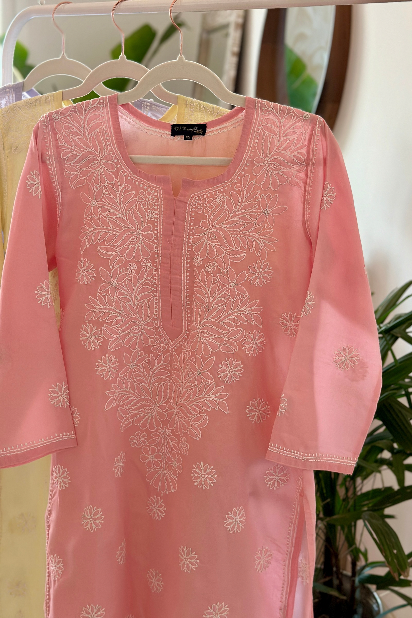 Milos Voil Hand Embroidered Chikankari Kurta With Slip