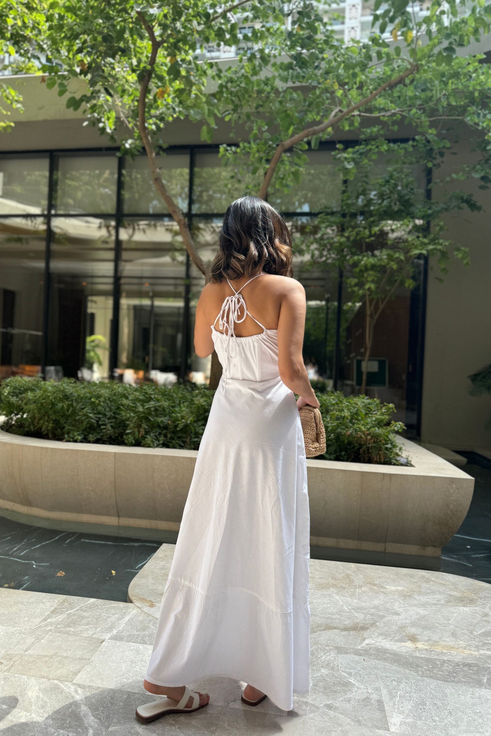 Riri White Corset Bustier Sundress