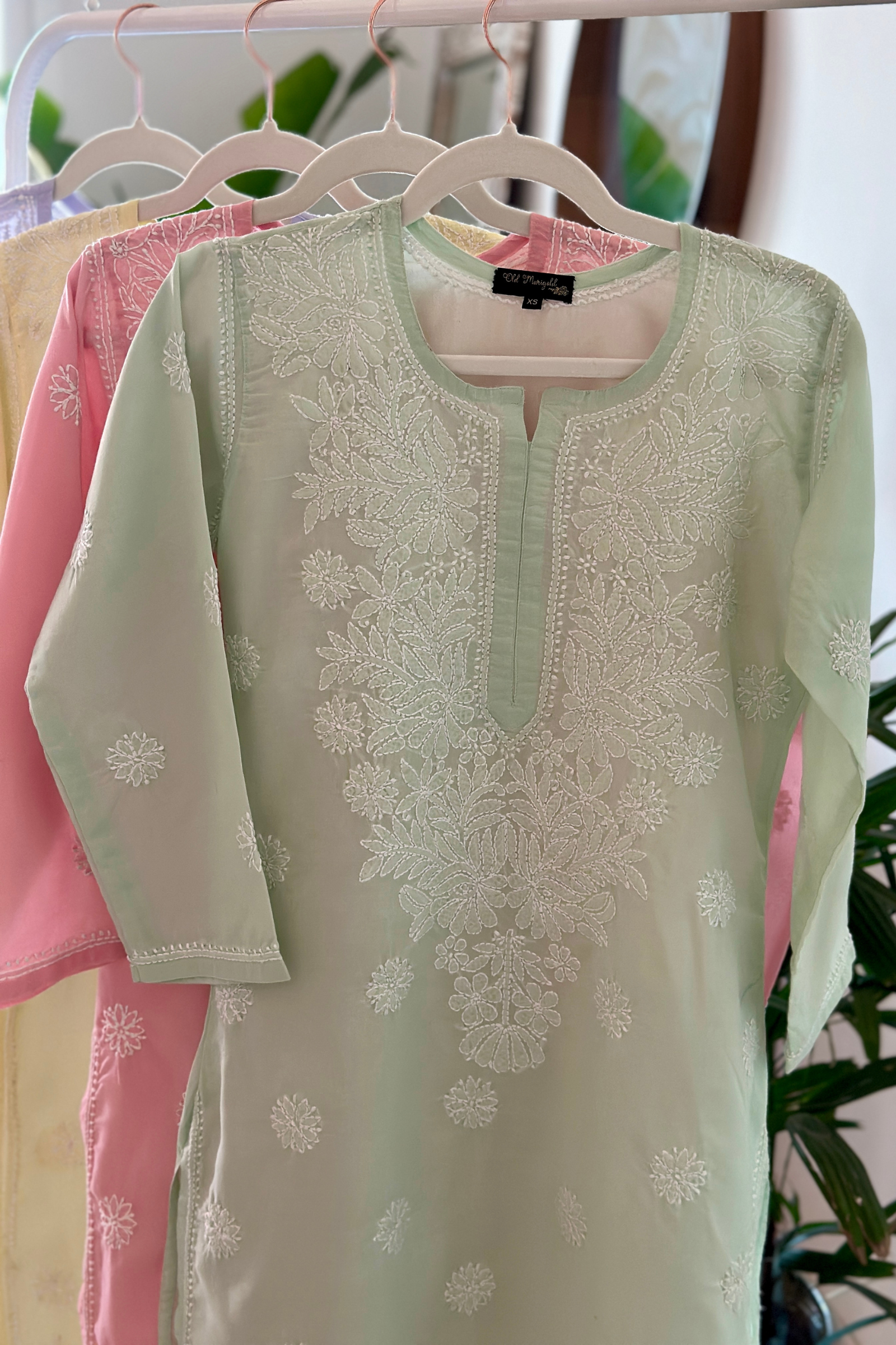 Milos Voil Hand Embroidered Chikankari Kurta With Slip